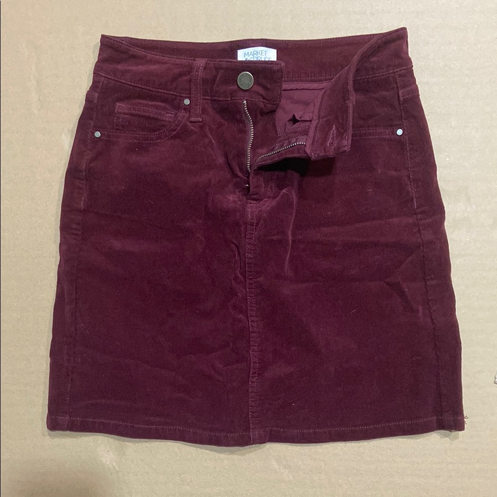 Market & Spruce Burgundy Mini Skirt